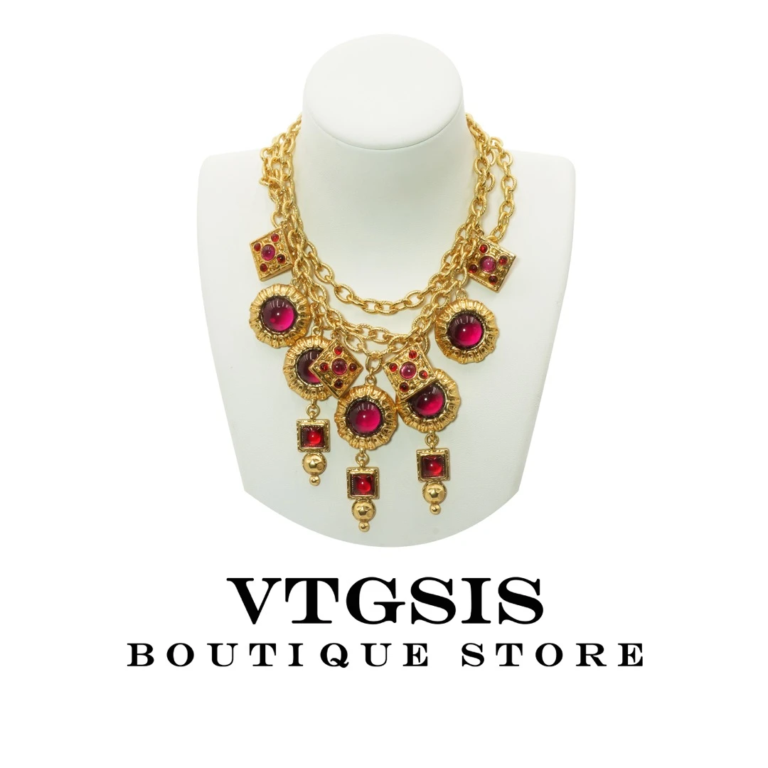 VTGSIS 合金玻璃项链 3636艾丽梦境红色多层项链法式【直播同价】