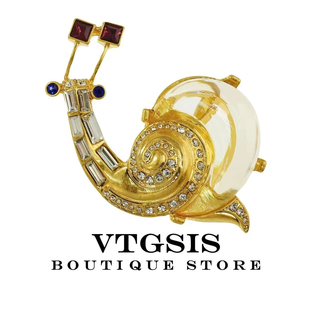 VTGSIS 合金树脂胸针 透明果冻仿真蜗牛胸针复古精美饰品TMWN5693