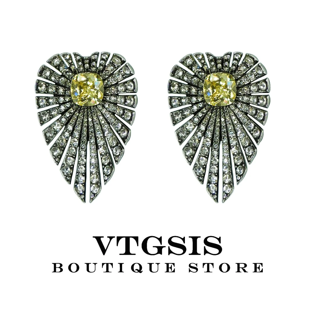 VTGSIS 合金合成锆石耳饰 21057银色爱心耳夹显瘦轻奢简约【首饰】