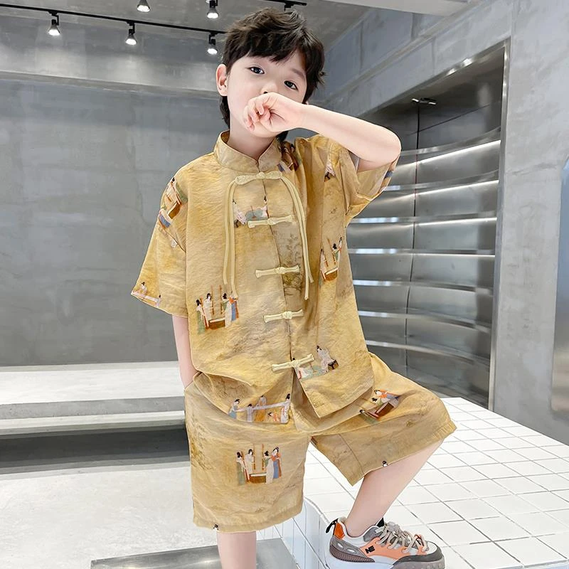 儿童装男童汉服夏装套装2024新款夏季唐装夏款男孩中大童中式国风