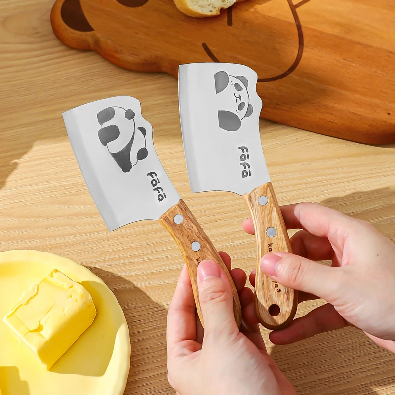 川岛屋熊猫迷你小菜刀家用儿童水果刀厨房刀具宝宝辅食小刀切菜刀