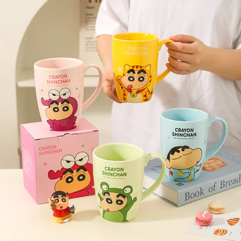 川岛屋蜡笔小新周边马克杯家用办公室陶瓷水杯大容量早餐咖啡杯子