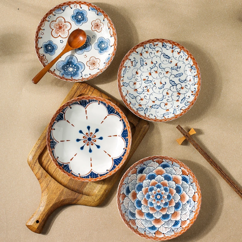 川岛屋新中式复古盘子菜盘家用2024款陶瓷深盘碟子餐盘高级感餐具