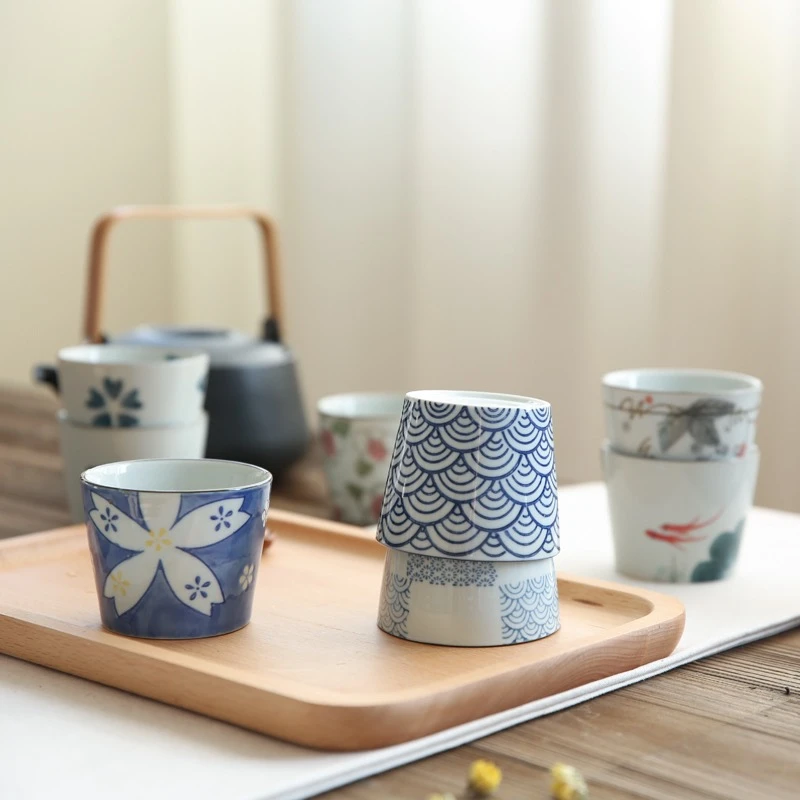 川岛屋日式小茶杯陶瓷杯子水杯喝茶杯口杯单个品茗杯功夫茶杯套装