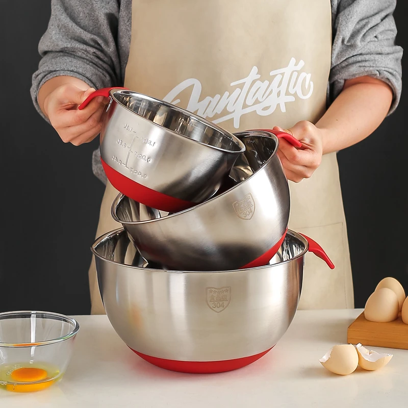 川岛屋不锈钢盆304食品级料理盆打蛋盆子家用厨房洗菜揉面和面盆