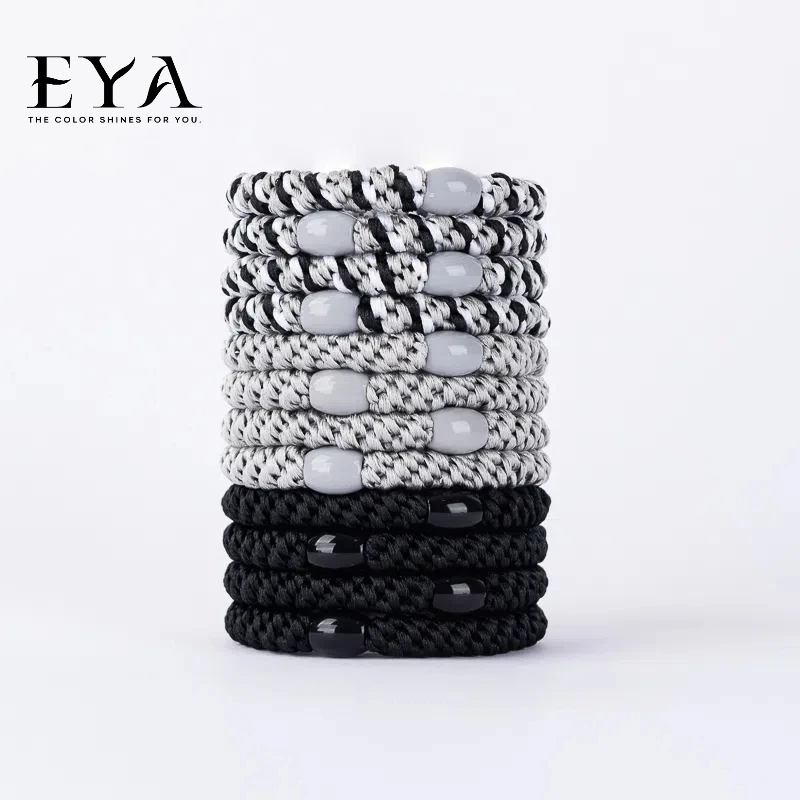 EYA高弹力发圈发绳12根粗款马尾头绳郑钦文正品出口不勒头发耐用