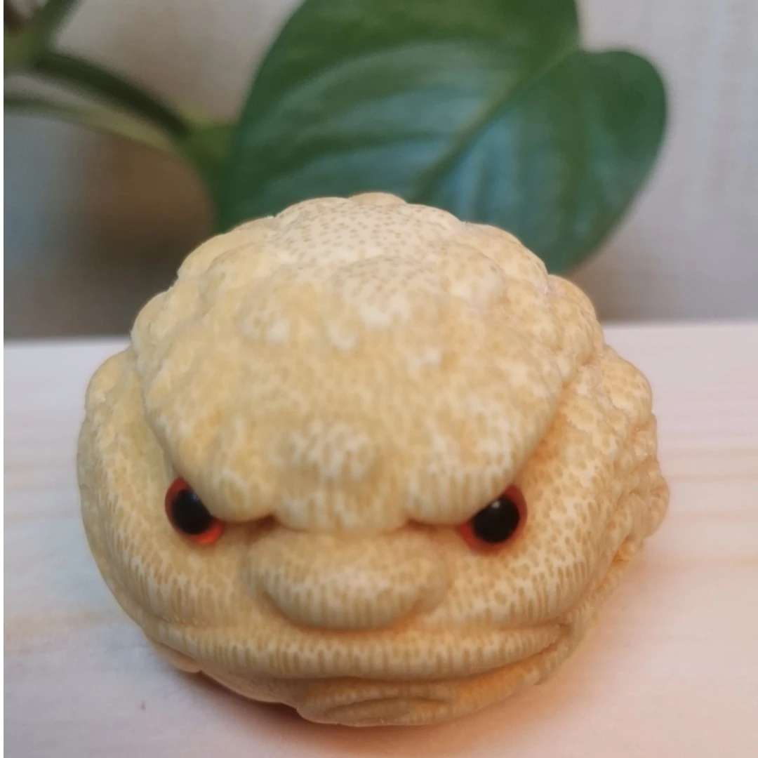 4.0腰缠万贯小恶霸龙血金丝竹竹雕手把件