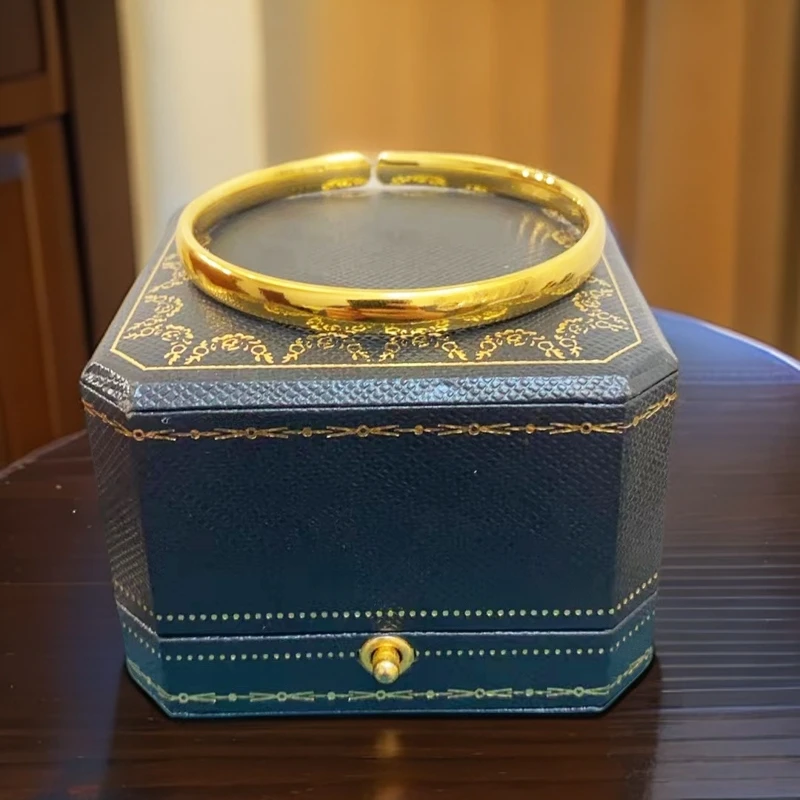 合金手镯 精工【窄款光面开口6mm】高端大气精致贵气素款百搭轻奢