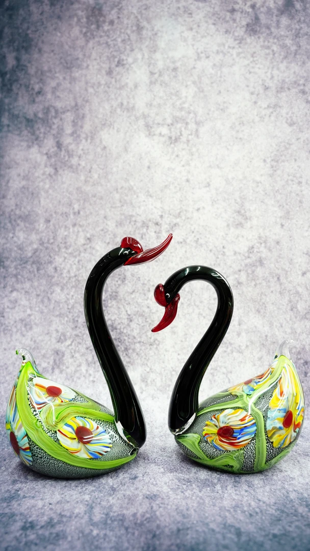 【领尚】纯手工热塑非遗琉璃天鹅摆件家具软装搭配高档轻奢摆件