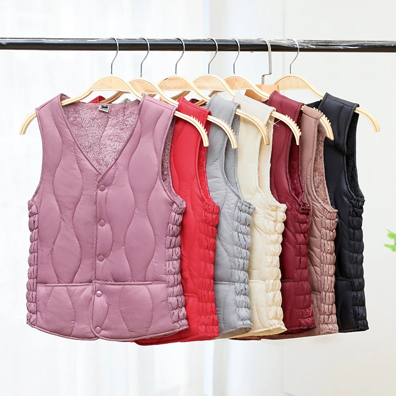 2024新款棉马甲女士加绒加厚大码内穿棉服内胆秋冬短款保暖背心