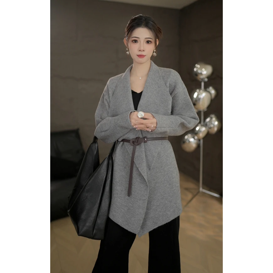 TITI定制【巴黎往事】轻奢气质宽松百搭显瘦长袖毛衣外套TC680238