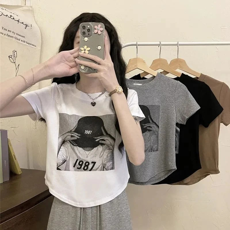 编码A801-A999短袖设计辣妹百搭修身时尚打底上衣