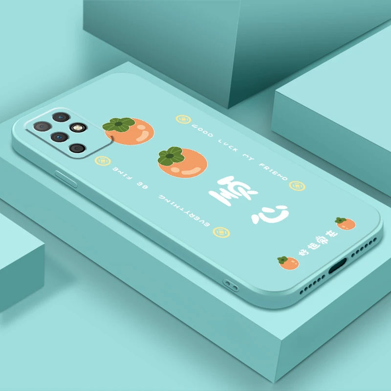 荣耀play5t活力版直边硅胶手机壳磨砂软壳简约时尚防摔潮柿柿顺心