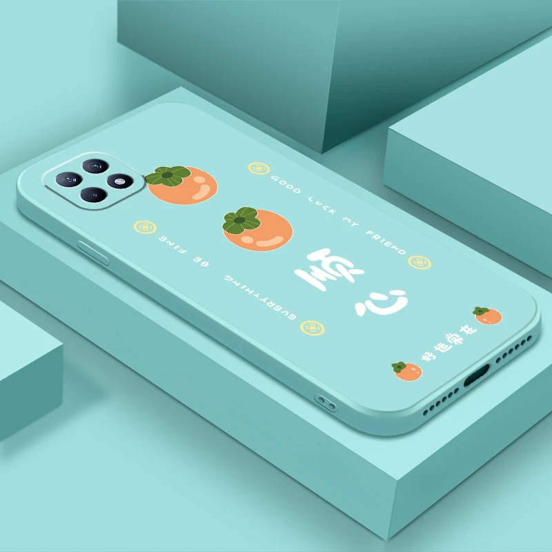 oppoReno4se硅胶手机壳网红磨砂软壳防摔时尚潮牌柿柿顺心