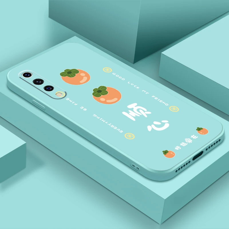 小米9se直边硅胶手机壳磨砂软壳简约时尚防摔保护套潮流柿柿顺心