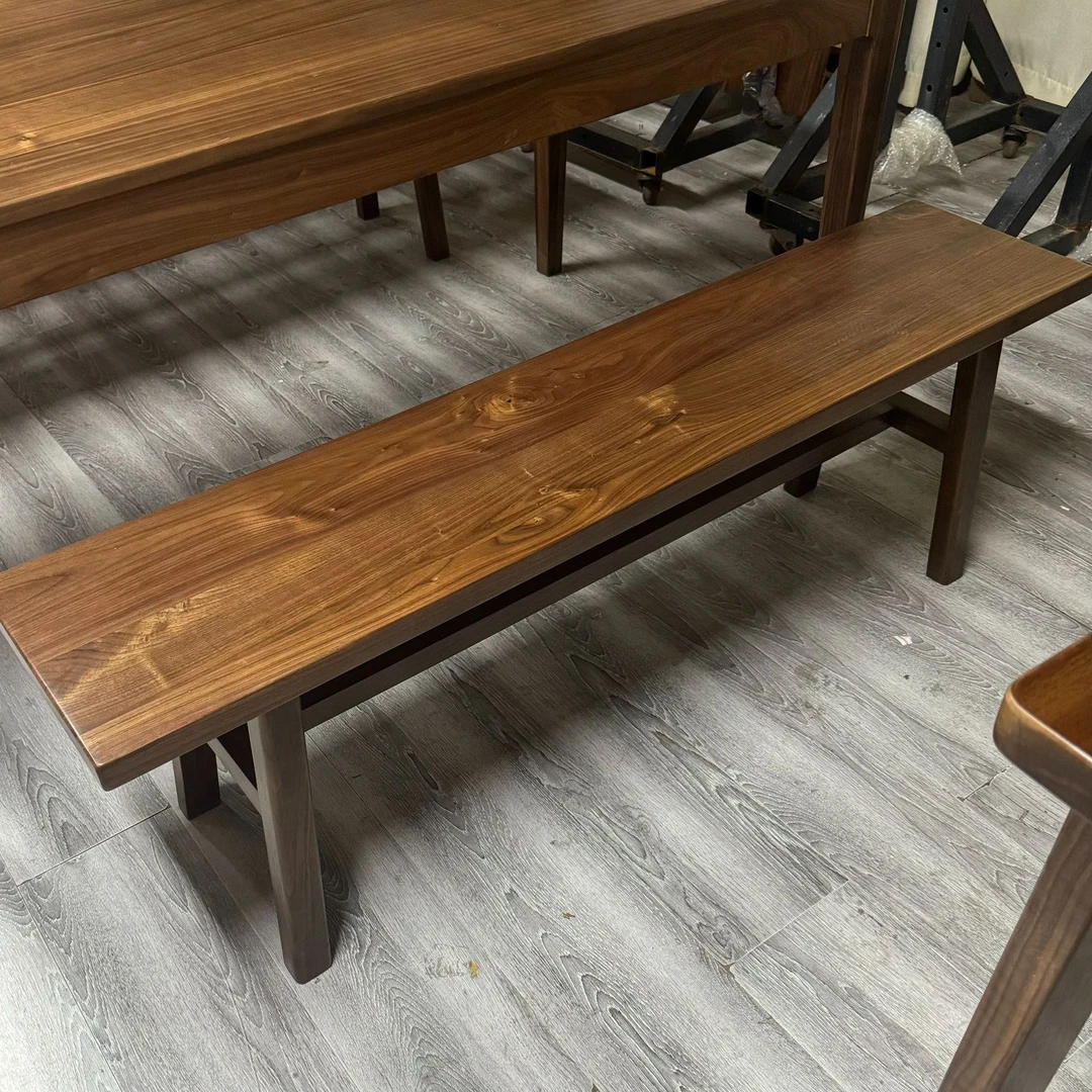 北美黑胡桃实木长条凳新中式禅意板凳客厅餐桌茶桌床尾凳矮板凳