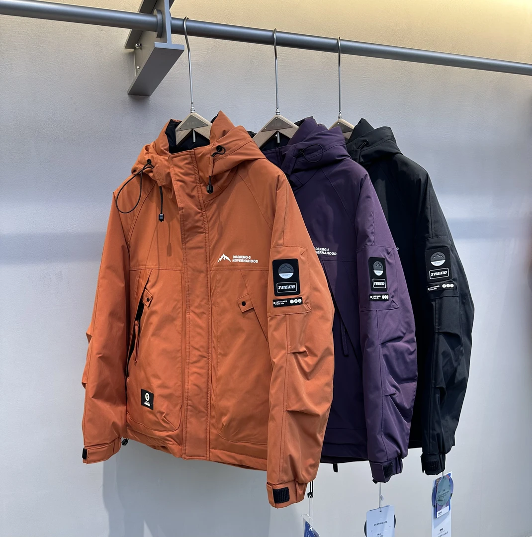 爆品！【御寒.玉龙雪山】冬季保暖情侣御寒砖块绒连帽Z-777绒丝外套