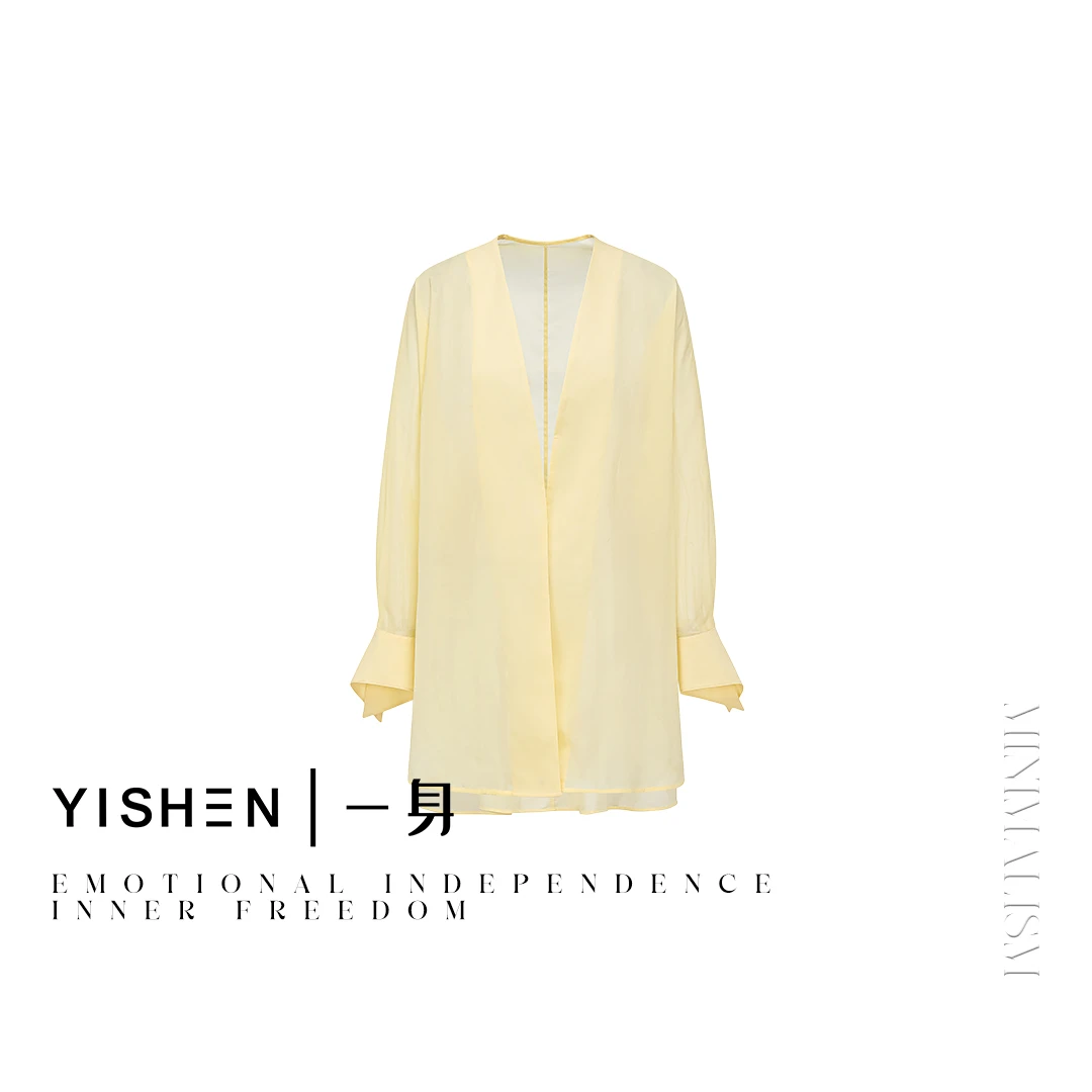 YISHNE原创夏季简约时尚气质休闲宽松衬衫薄款百搭衬衣24ss-7382