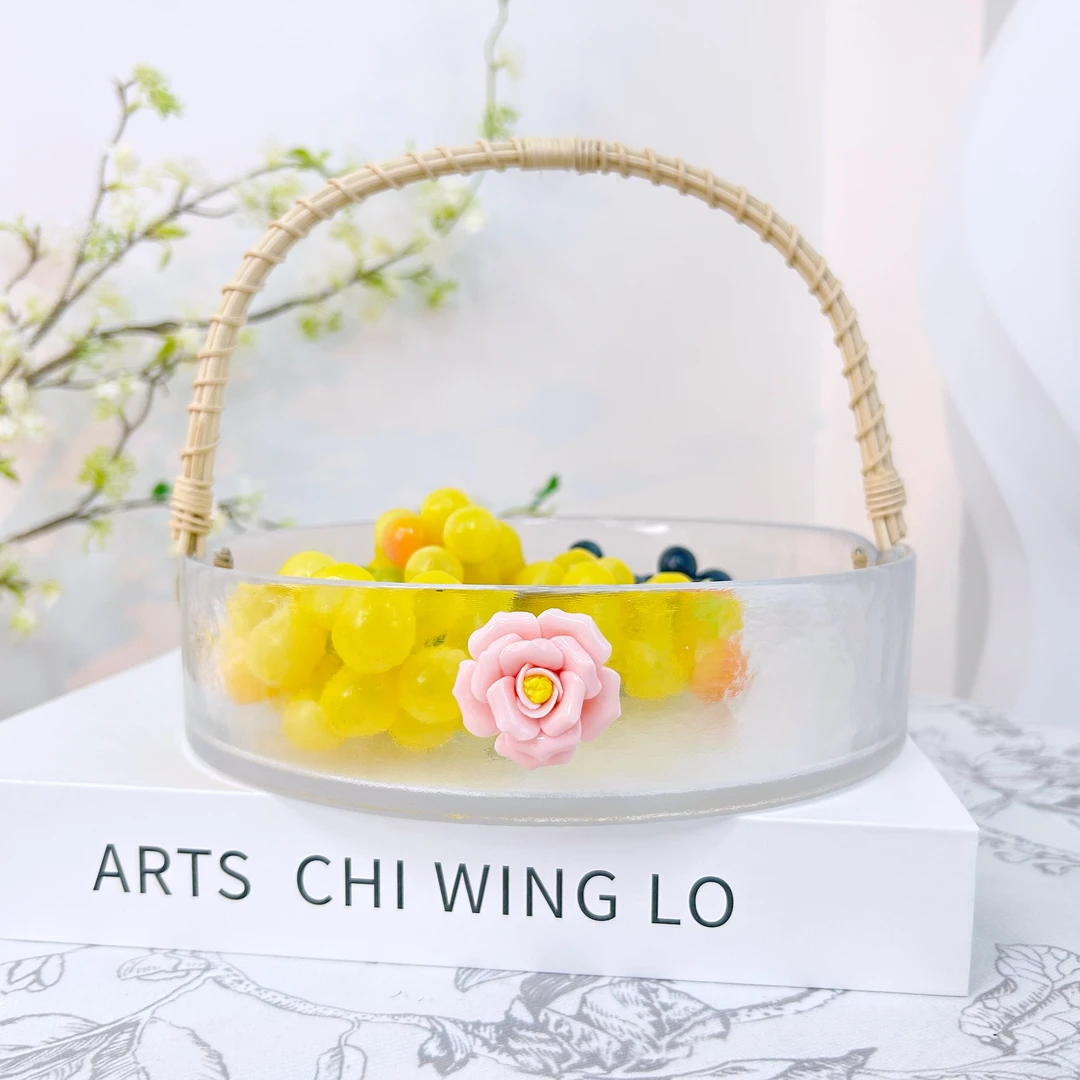 创意果篮玻璃水果篮水果桶冰桶收纳篮收纳桶摆件手提大容量韩式