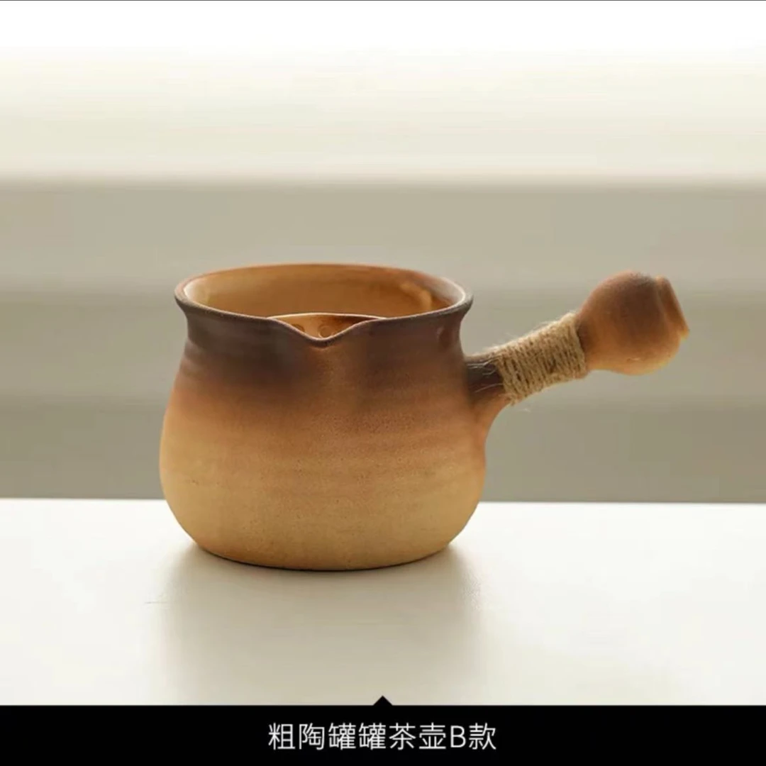 粗陶侧把煮茶壶单壶围炉煮茶罐罐壶烤奶电陶炉碳炉明火茶具煮水