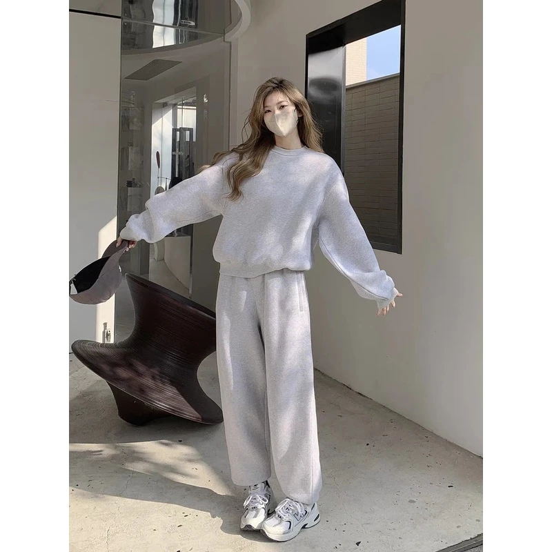 小程家 W发泡情侣款 加绒圆领情侣卫衣