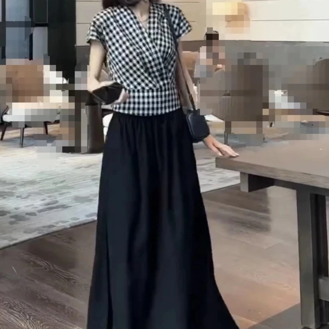 夏季新款气质短袖上衣休闲宽松半身裙女装