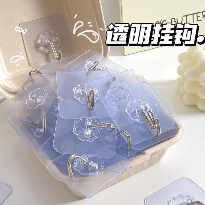 【挂钩40个】免打孔挂钩贴强力粘胶墙面墙壁承重挂钩无痕门后粘钩