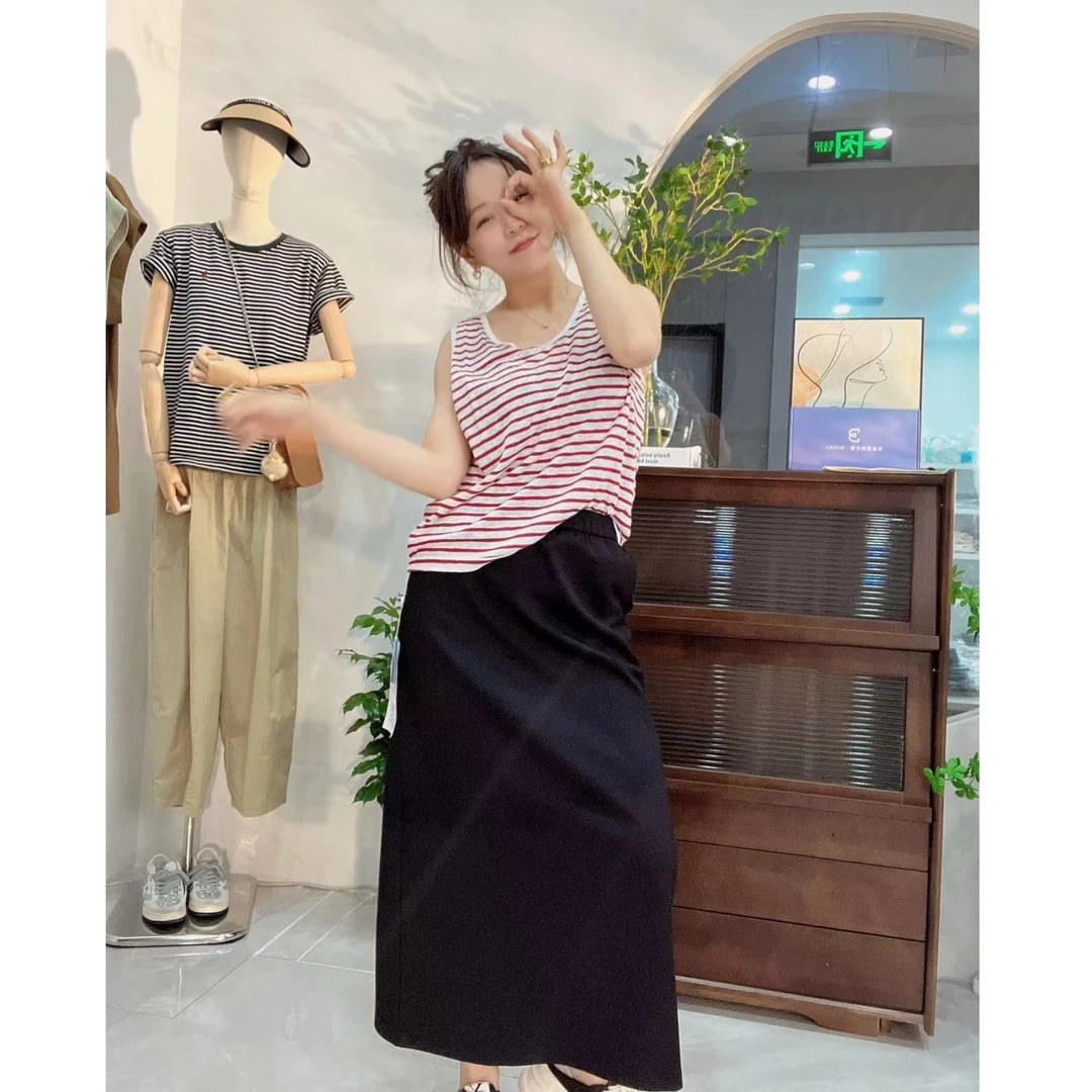 清仓 海维恩-实穿主义显瘦半身裙 气质百搭半裙开叉简约高腰