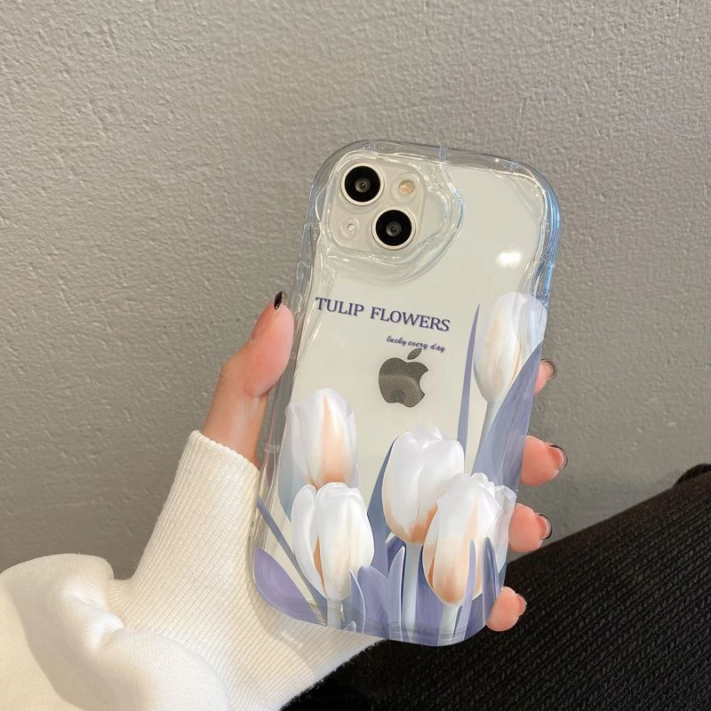 适用小清新郁金香iPhone14promax13手机壳12/11软胶xr/xs/6s/8plu