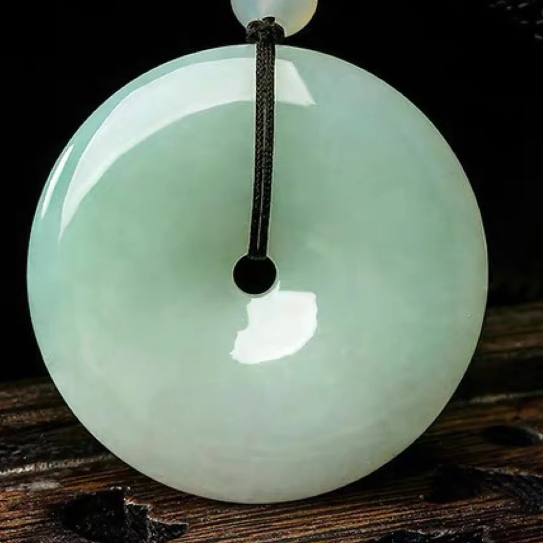 翡翠平安扣吊坠绿色飘绿挂坠简约情侣平安无事挂件玉佩多样性发货