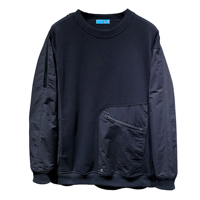 男士高档美式潮牌圆领宽松百搭长袖青少年卫衣春秋装高级感衣服男