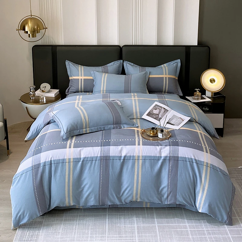 主卧纯棉斜纹四件套80支全棉不起球不掉色时尚亲肤软柔透气可裸睡