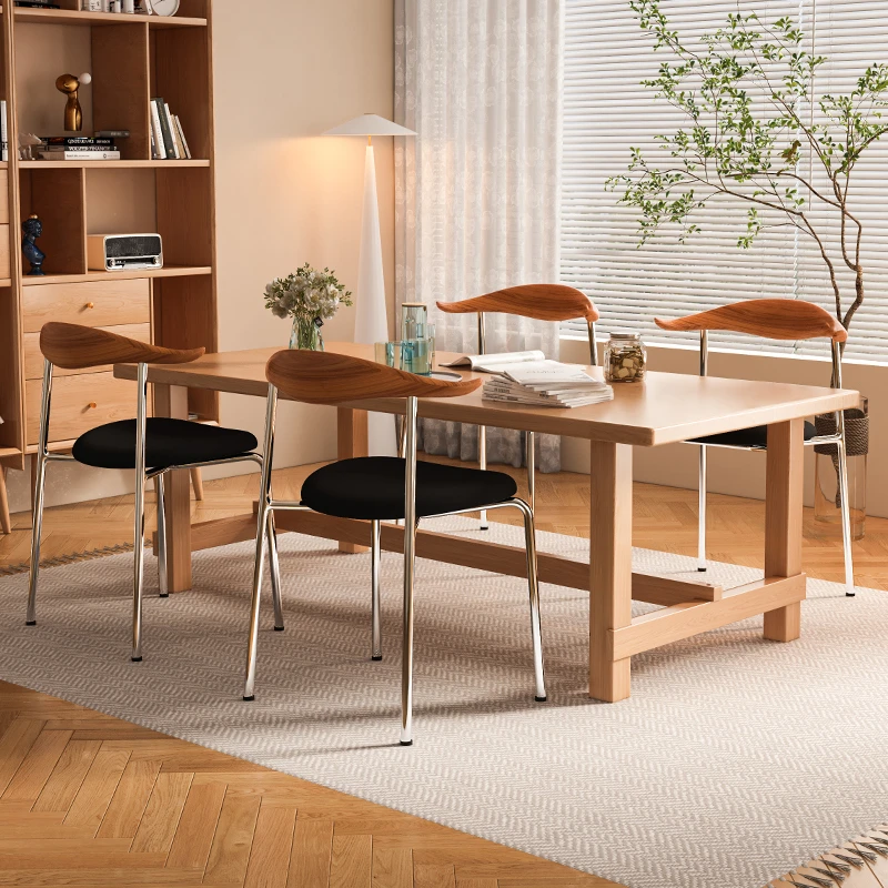 北欧餐椅家用软包靠背椅子现代简约休闲餐桌椅会议洽谈椅