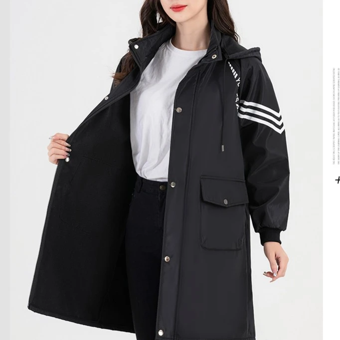 秋冬新款罩衣时尚大人女加绒加厚家用防水韩版围裙长袖外套工作服