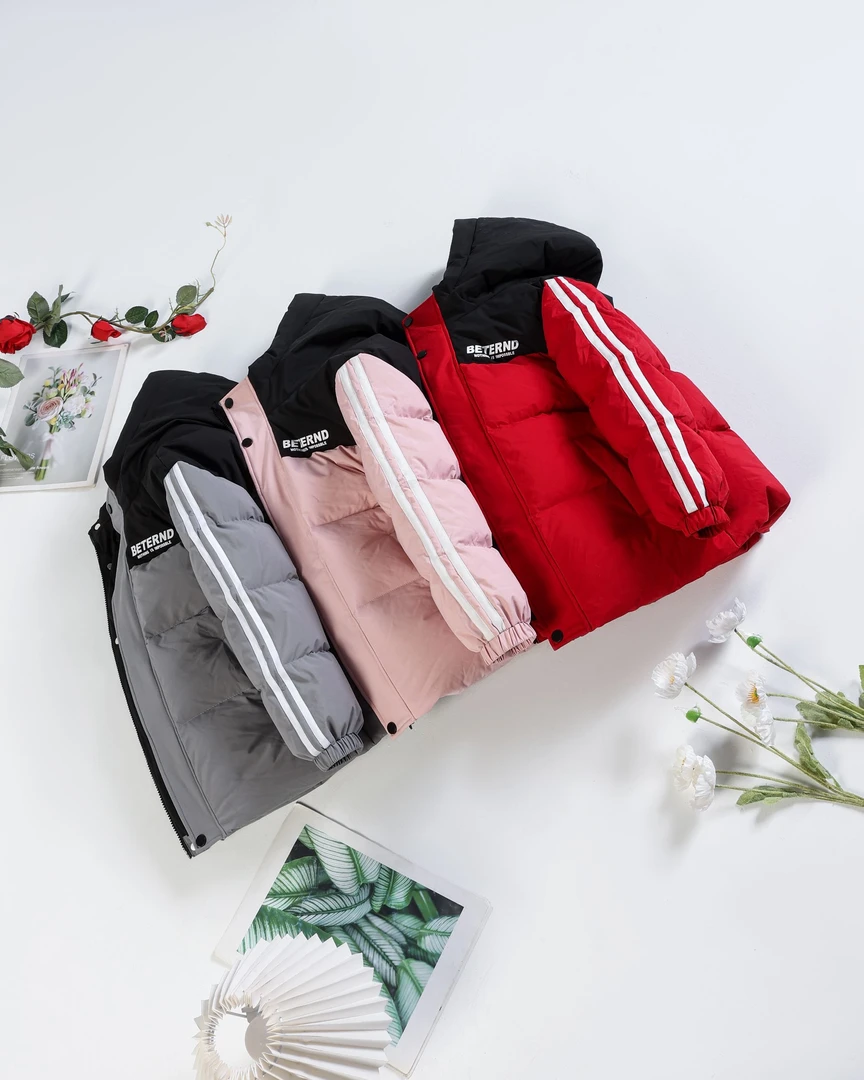 【NS】冬季时尚休闲连帽拼接面包服加厚防风保暖男童羽绒服