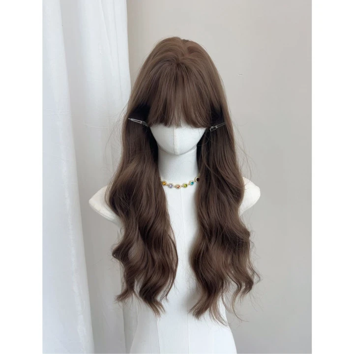 【假发清仓】假发女款仿真大头皮空气刘海长卷发大波浪全头套气质款