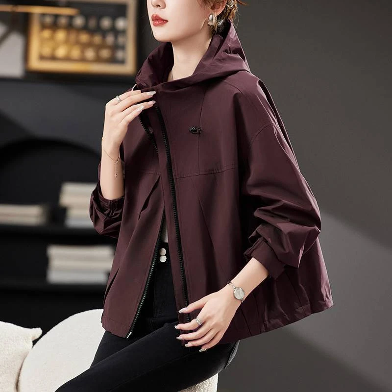 安可拉红外套女春秋2025新款小个子时尚休闲上衣大码短款风衣