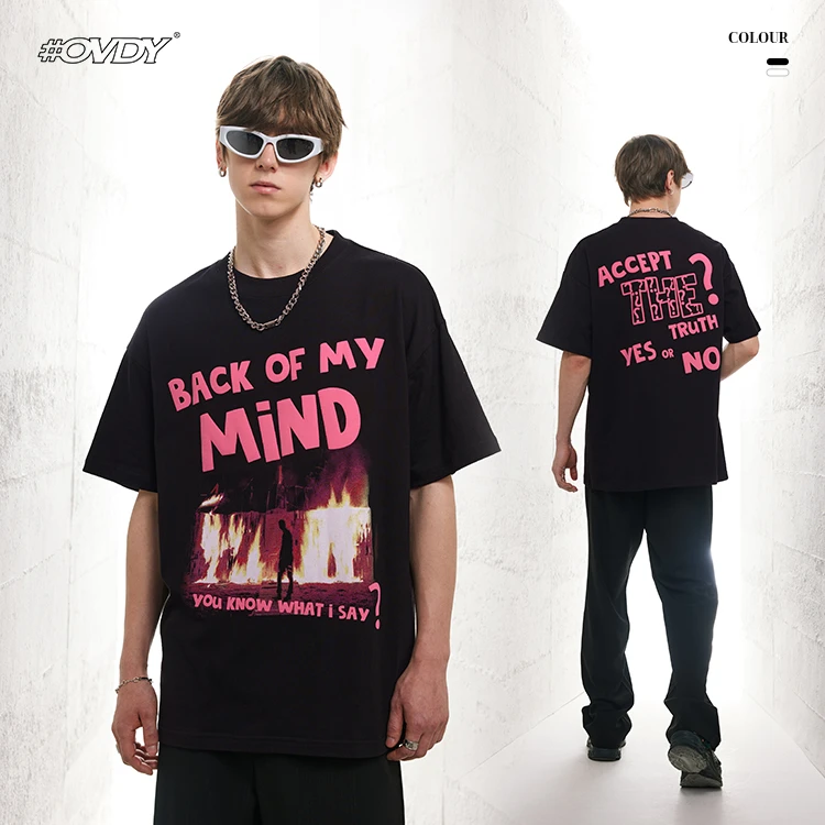 #OVDY【朱朱同款】2025原创潮牌高街风短袖休闲情侣男女同款t恤