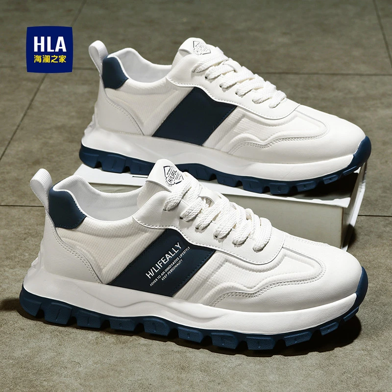 HLA/海澜之家新款爆款板鞋男士舒适时尚百搭夏季透气软底潮鞋105