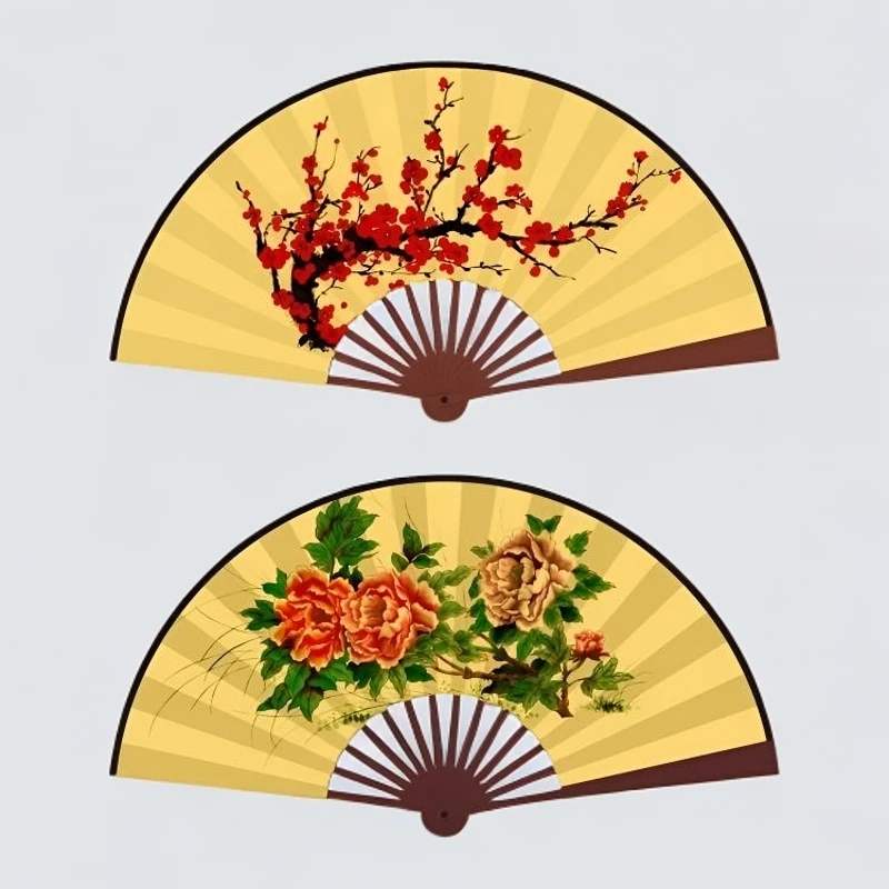 【老师专属】 正版绢布一面梅花一面牡丹训练扇舞蹈扇道具