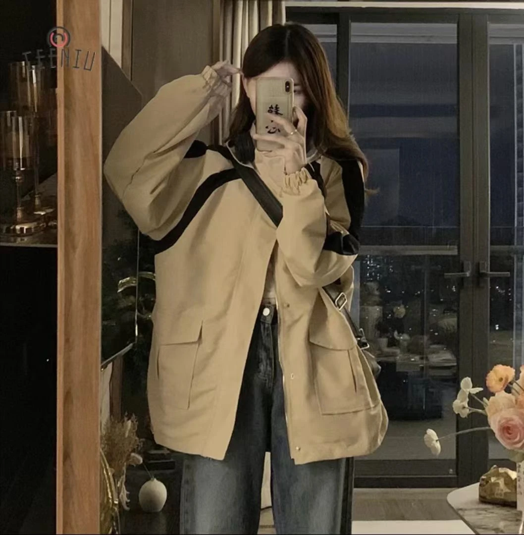 情侣款小众设计感春秋款运动连帽冲锋衣夹克(A16-8)2295