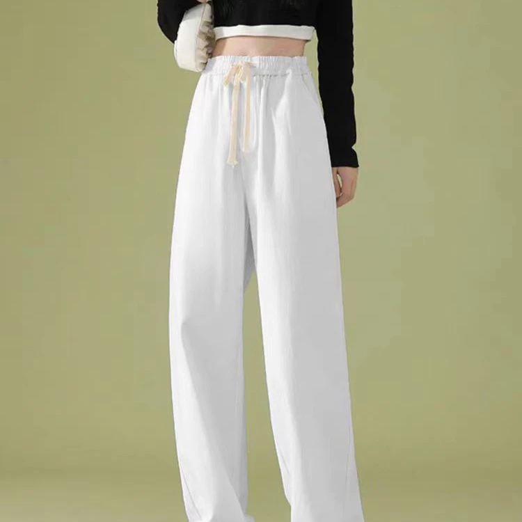 高腰垂感直筒卫裤宽松休闲百搭设计感显瘦长裤805（D4-14）