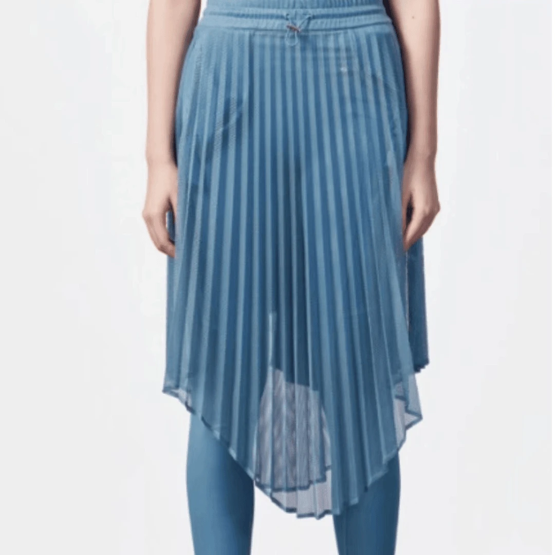 YOYUU百褶网眼半身长裙软纱时尚休闲不规则裙子10212（A3-18）