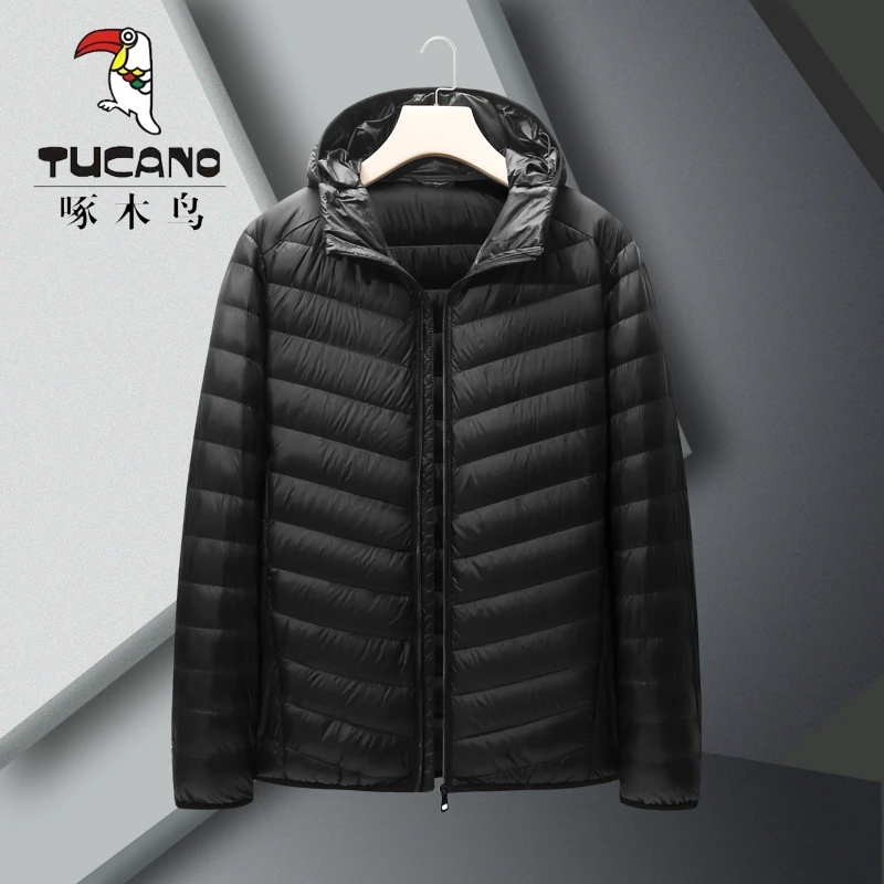 TUCANO/啄木鳥羽绒服男款冬季连帽短款保暖休闲轻薄款潮牌外套男