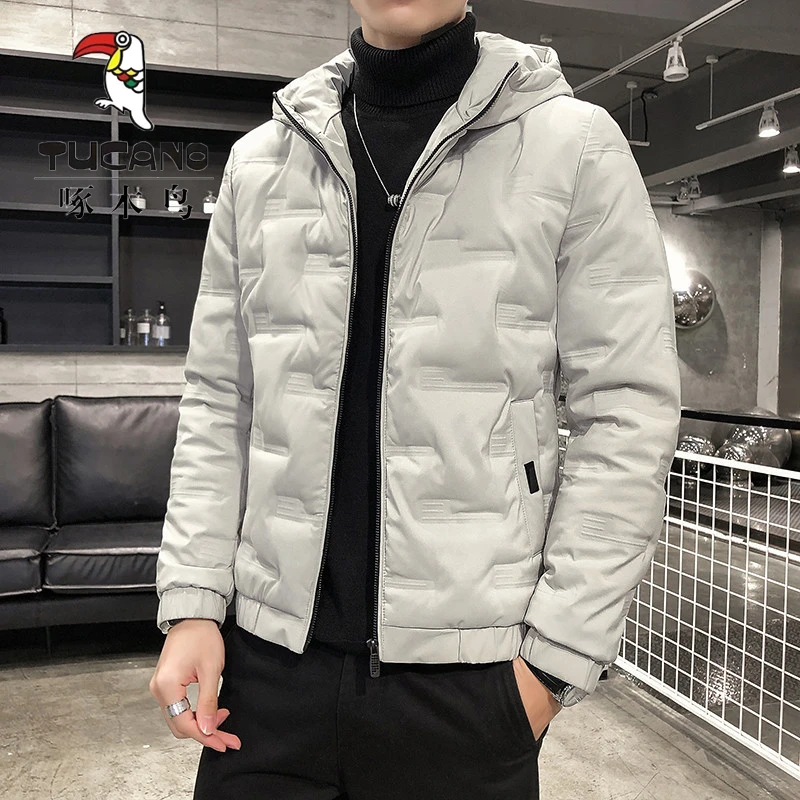 TUCANO/啄木鸟羽绒服男冬季新款加厚保暖白鸭绒开衫休闲连帽外套