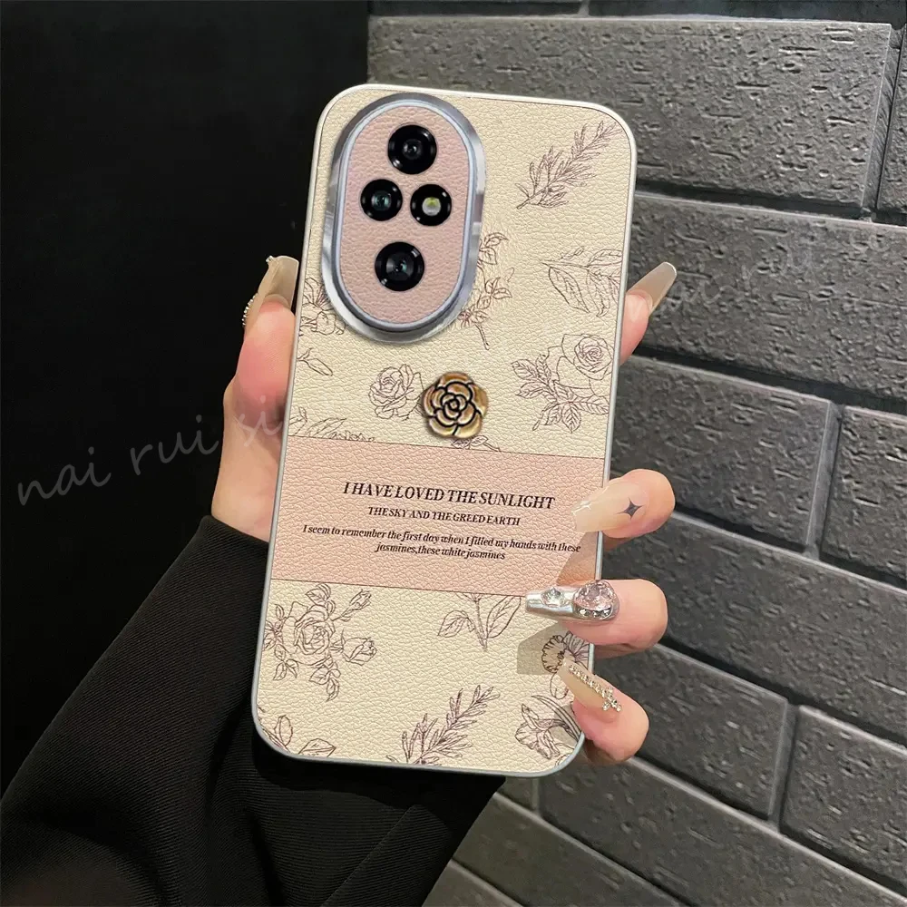 高品质简约适用荣耀200手机壳新款小香风轻奢小众曲面屏全包防摔