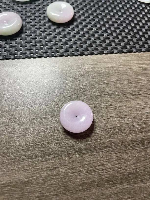 翡翠紫罗兰平安扣 满紫 水润22mm