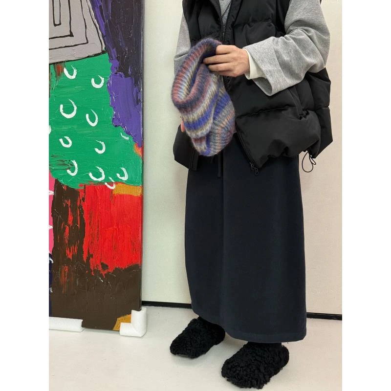 冬季加厚毛呢茧型休闲半身裙 J24B446