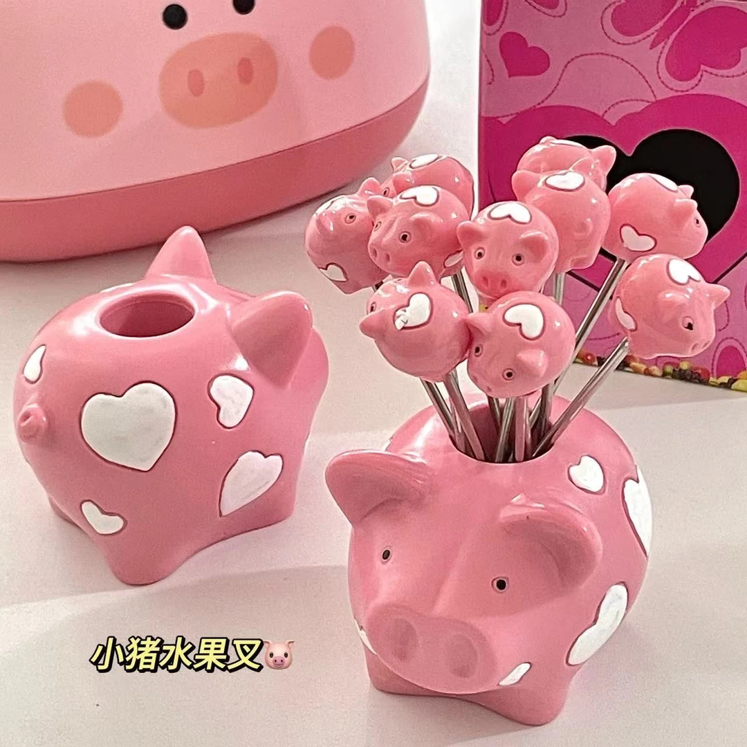 可爱家用创意小猪不锈钢水果叉子网红爆款高颜值可爱水果签