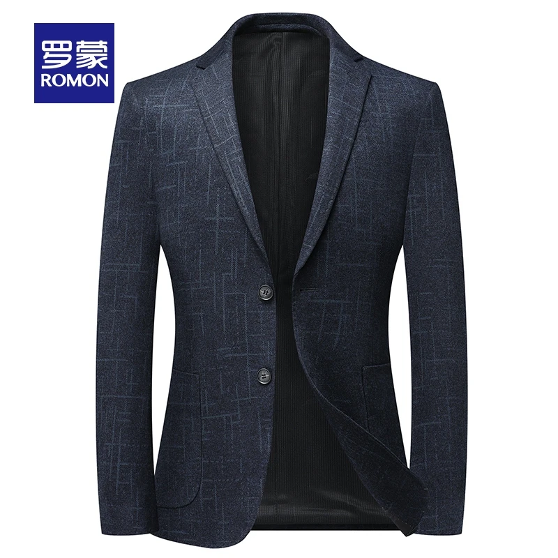 罗蒙男士商务休闲正装单西外套2024春季新款修身百搭西服职业西装